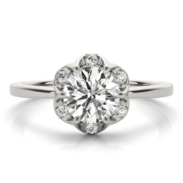 14K White Gold 1 CT Diamond Halo Engagement Ring