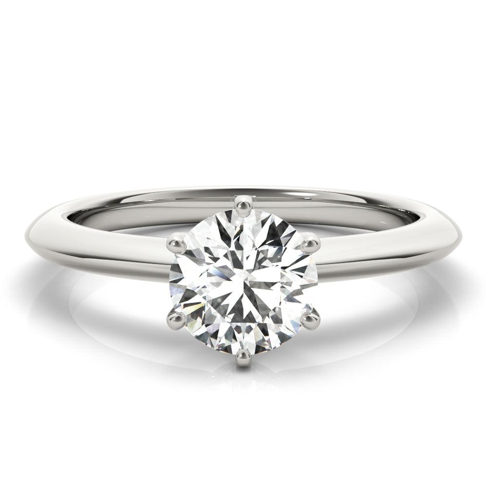 14K White Gold 1 CT Round Diamond Engagement Ring