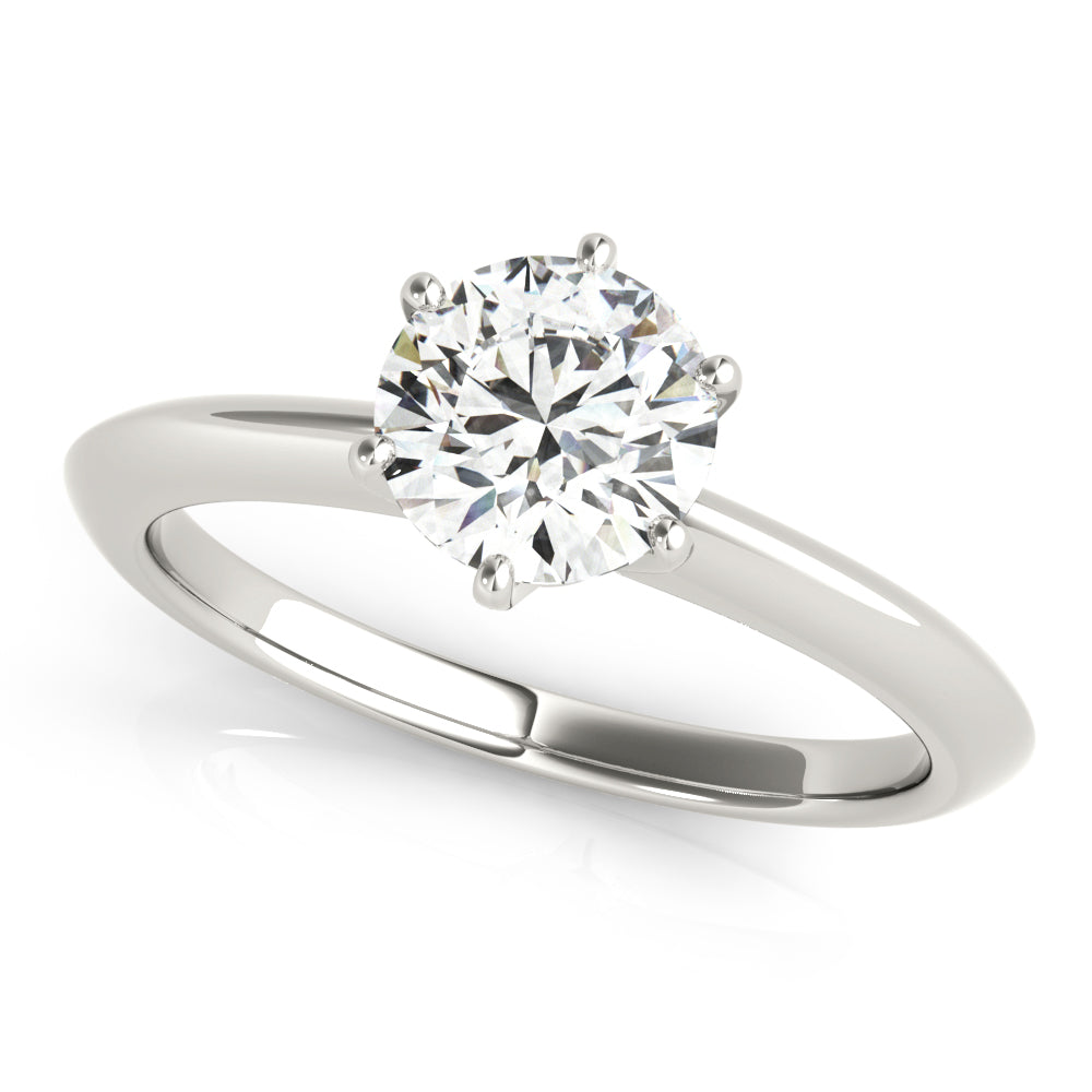 14K White Gold 1 CT Round Diamond Engagement Ring