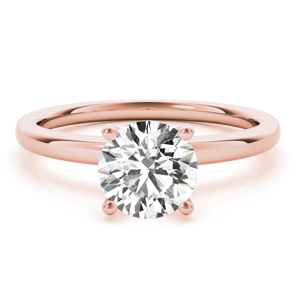 18K Rose Gold 1 ct tw Solitaire Diamond Engagement Ring