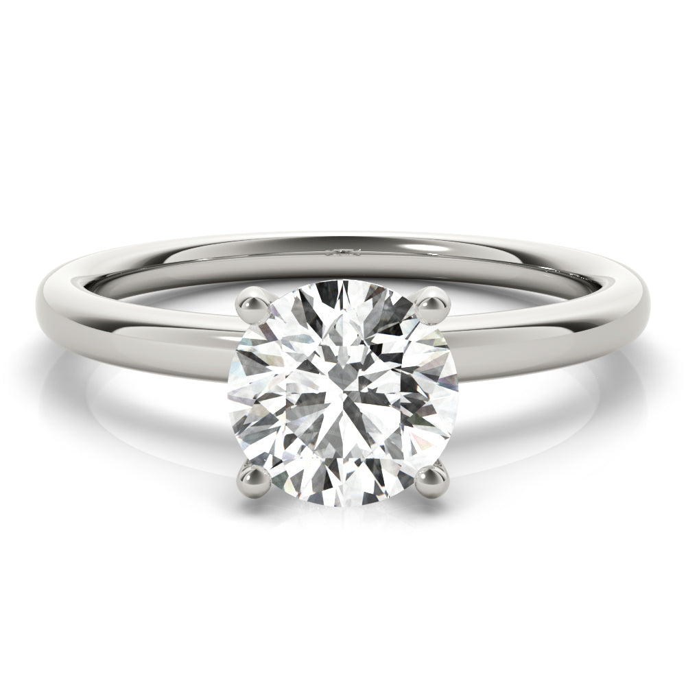 14K White Gold 1 CT Round Diamond Engagement Ring