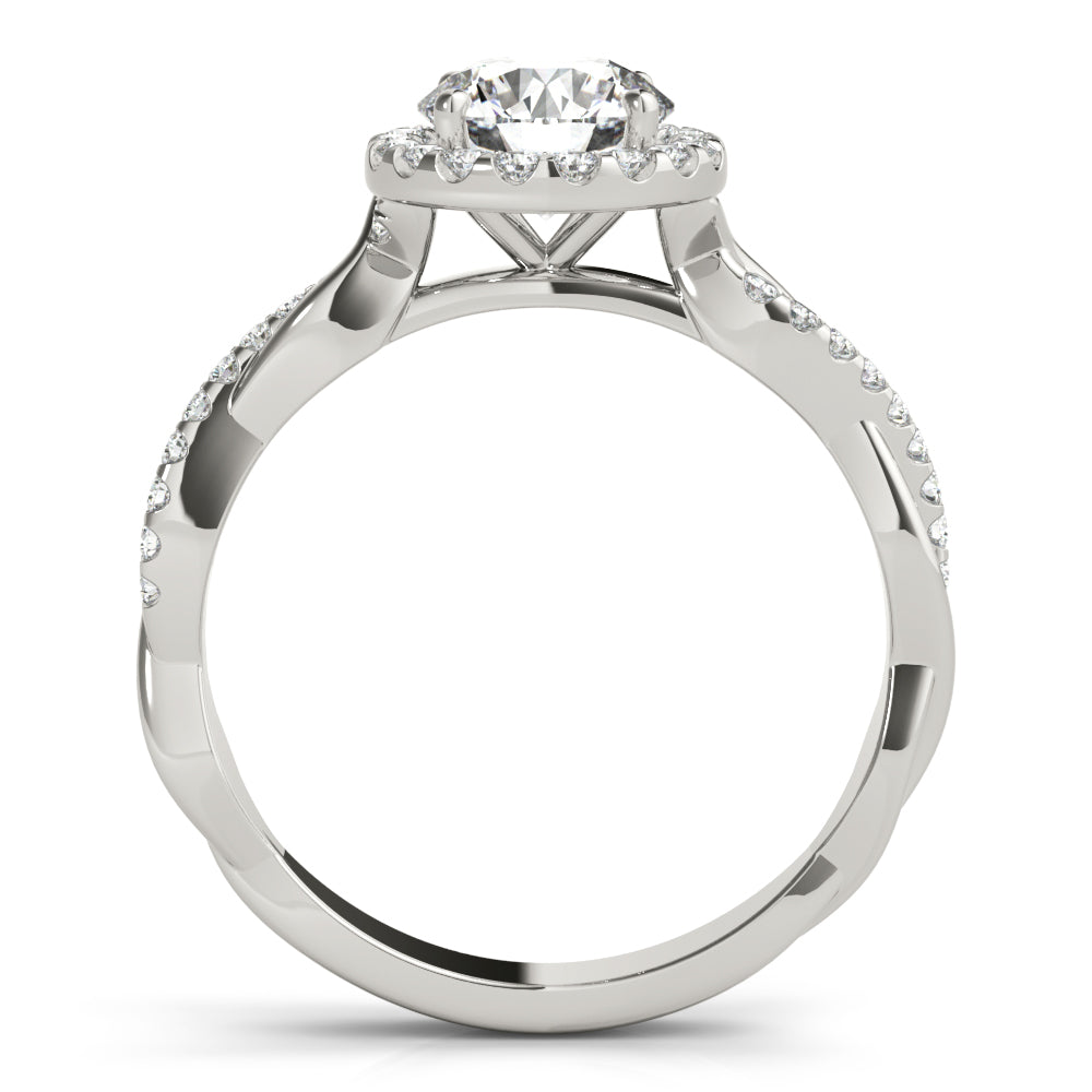 14K White Gold 1 CT Diamond Halo Engagement Ring