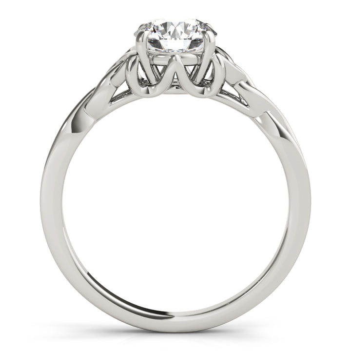 14K White Gold 1/2 CT Round Diamond Engagement Ring