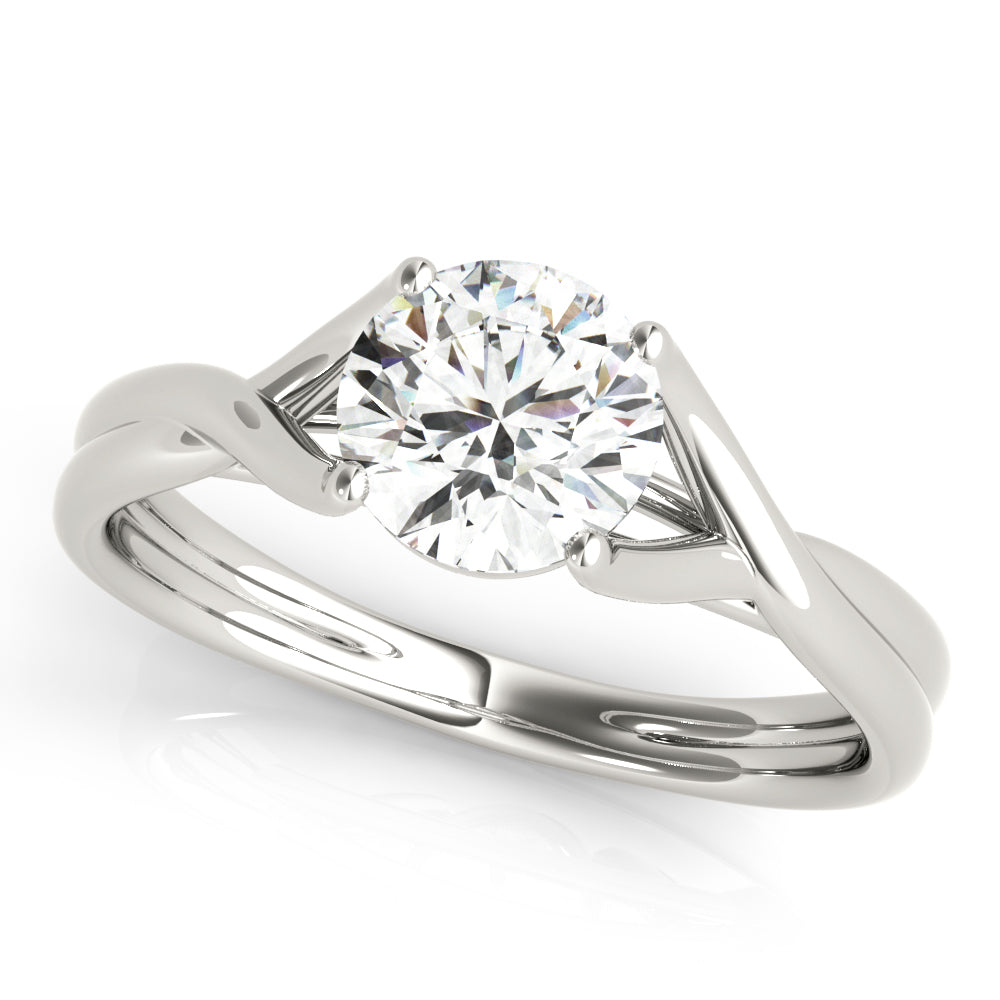 14K White Gold 1 CT Round Diamond Engagement Ring