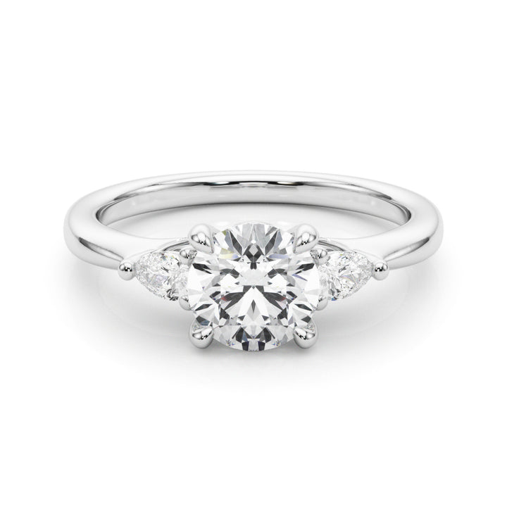 14K White Gold Round Diamond Engagement Ring