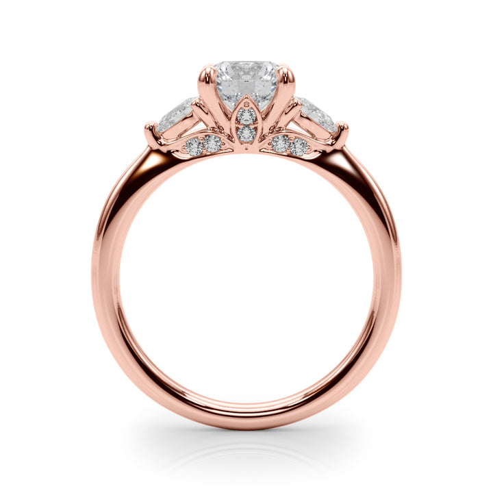 18K Rose Gold 1.22 ct Diamond Three-Stone Ring