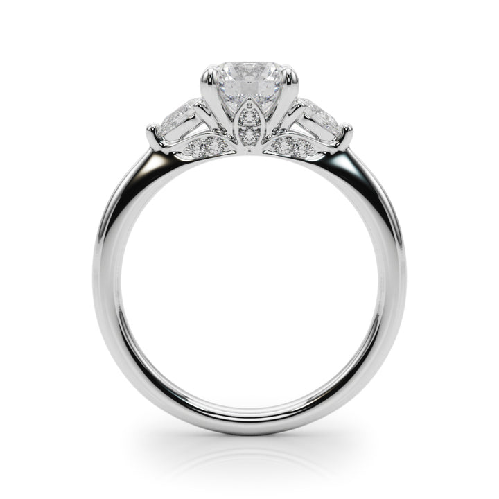 14K White Gold Round Diamond Engagement Ring