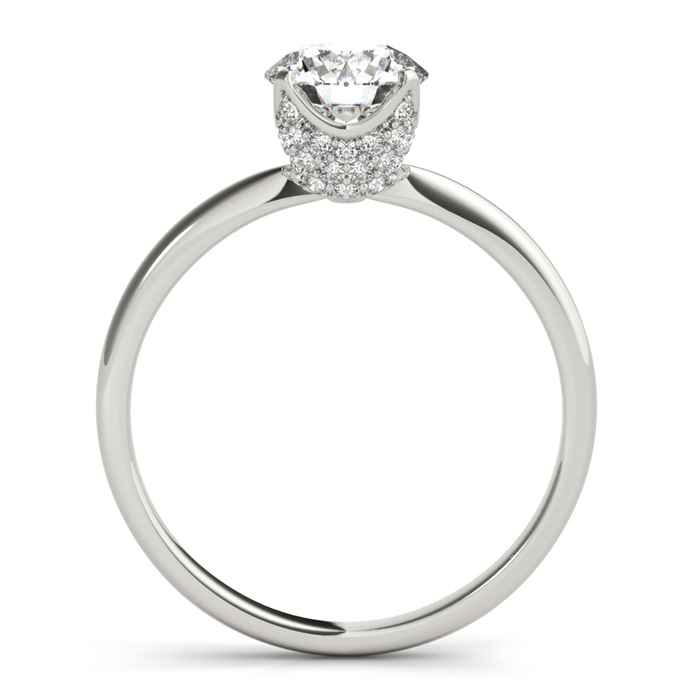 Platinum 1 CT Round Diamond Engagement Ring