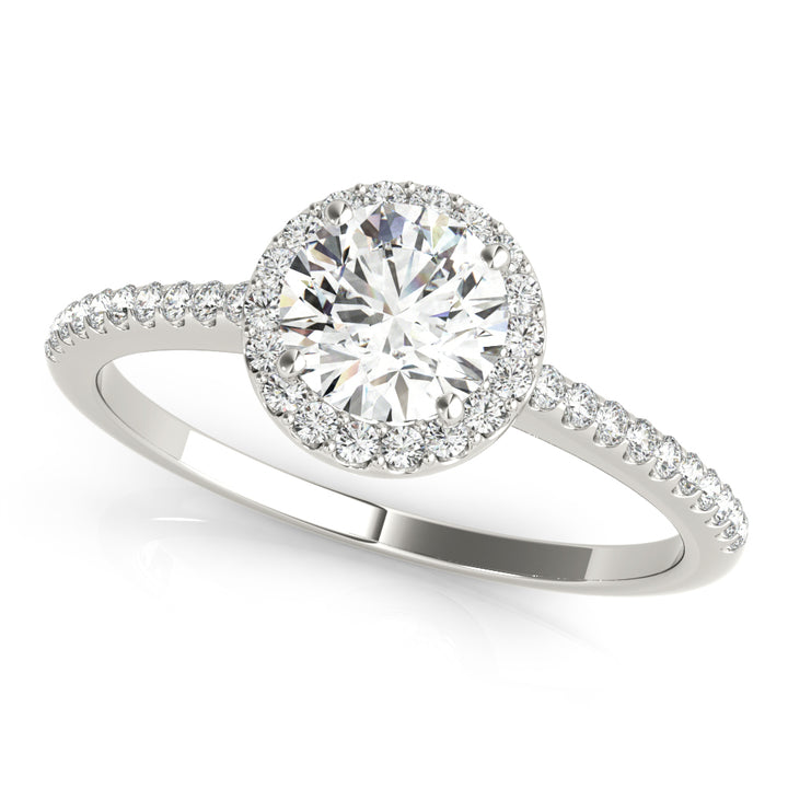 Platinum Round Diamond Halo Engagement Ring 5/8 ctw