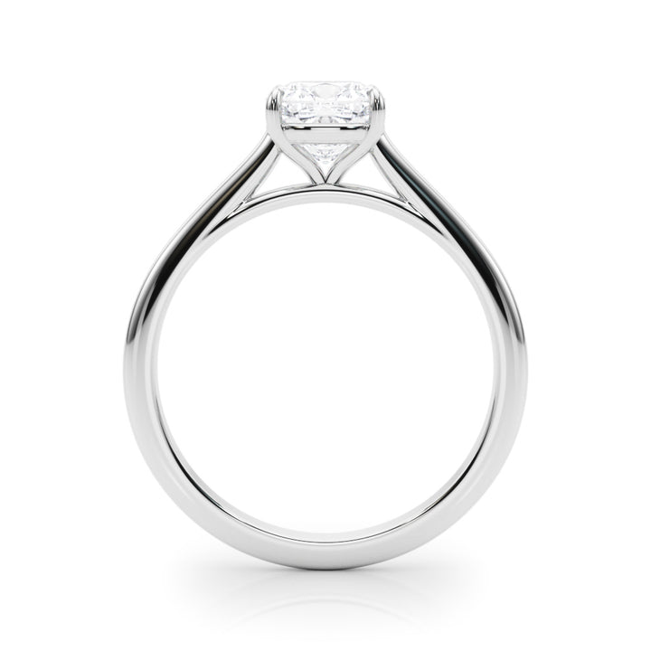 14K White Gold Cushion Diamond Solitaire Ring
