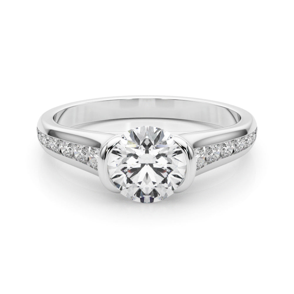 18K White Gold Round Diamond Engagement Ring