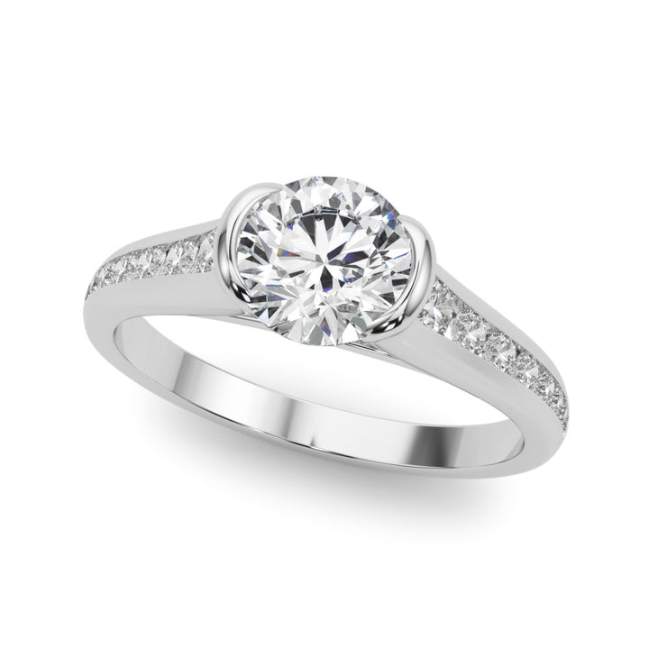 Platinum 7/8 ct Round Diamond Engagement Ring