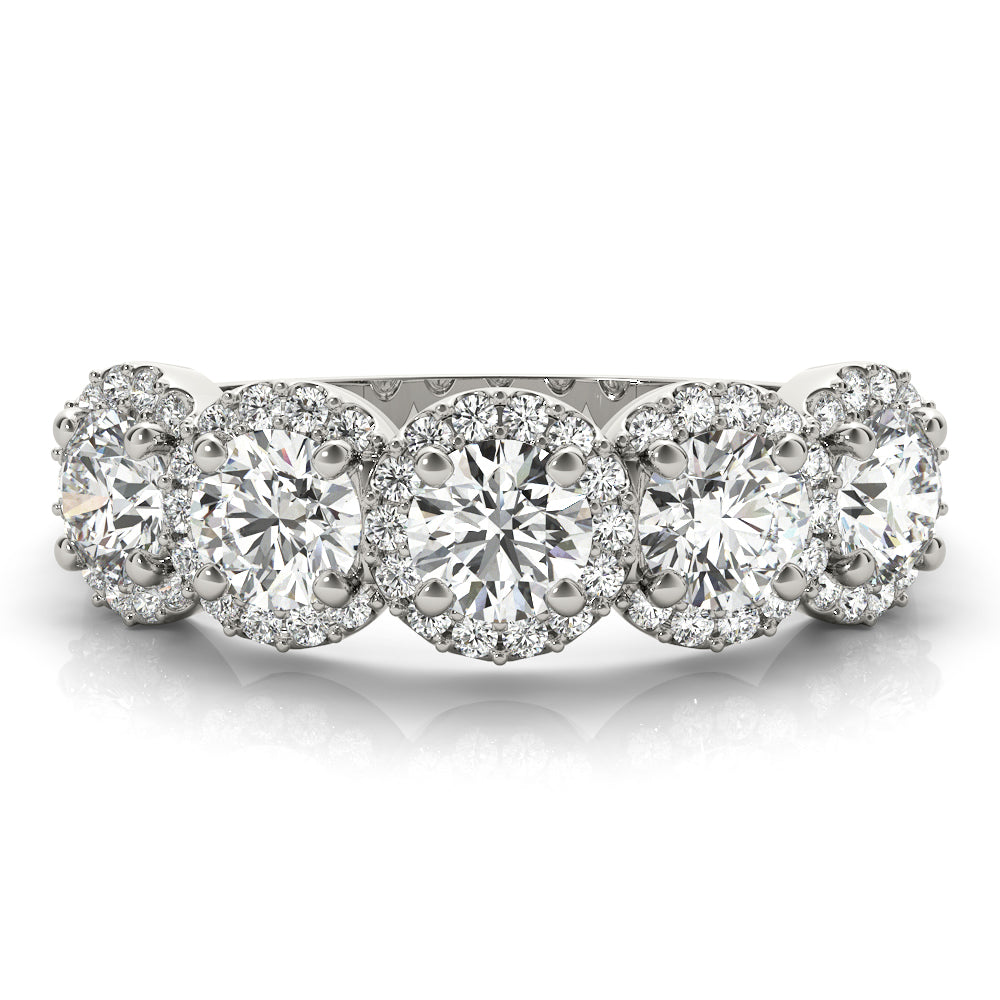 Platinum Multi-Diamond Wedding Ring 1.5 CTW