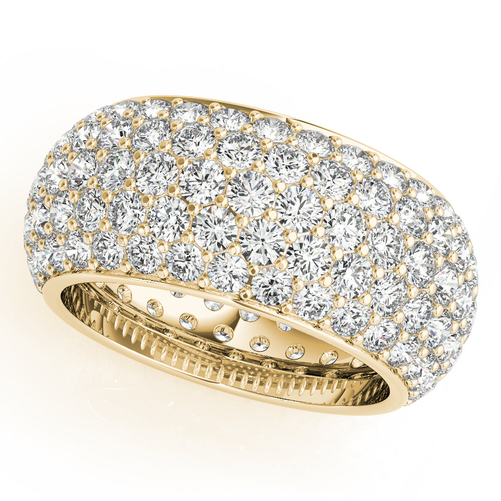 18K Yellow Gold Pave Diamond Wedding Ring