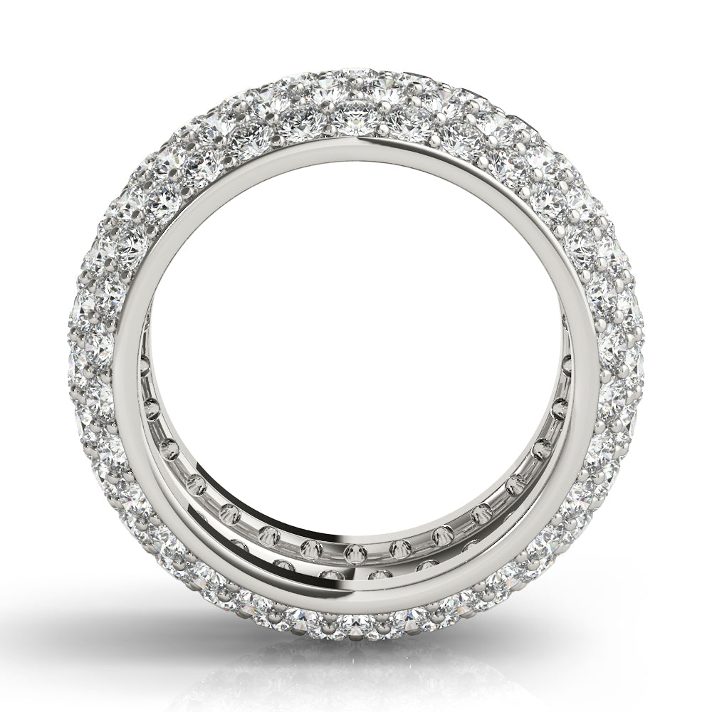 14K White Gold Pave Diamond Wedding Band