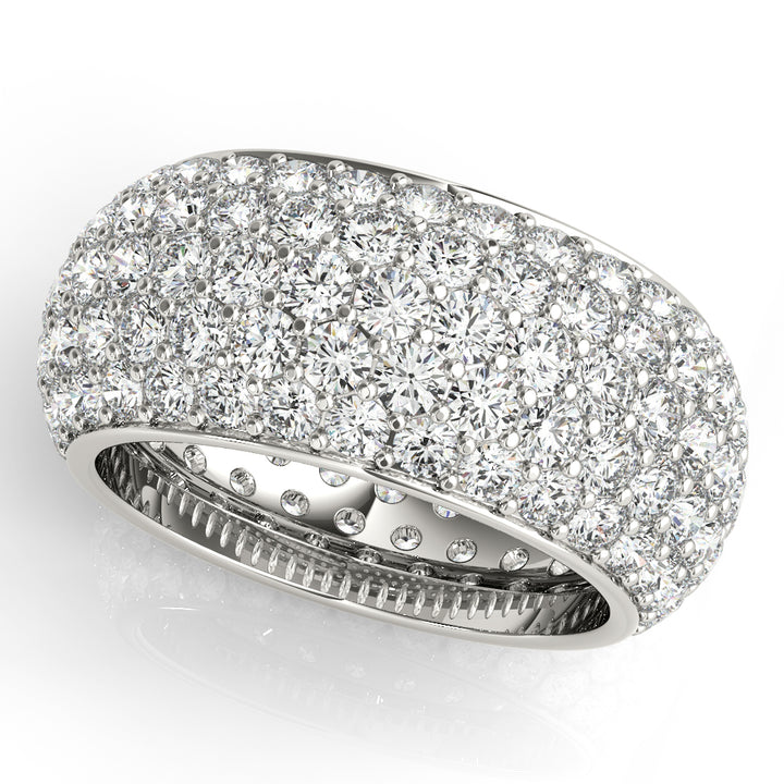 Platinum White Pave Diamond Wedding Ring
