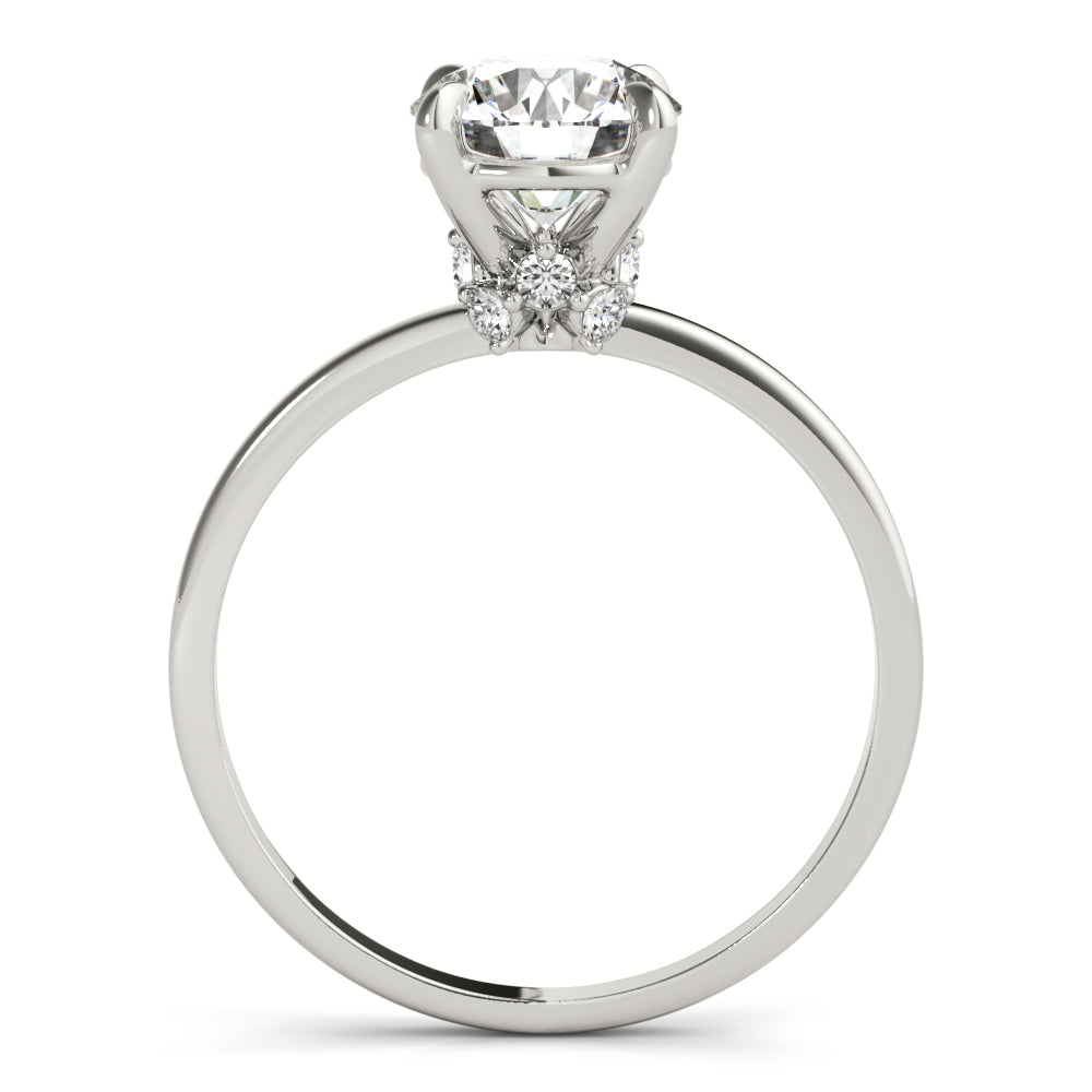 18K White Gold 1 ct Diamond Halo Engagement Ring