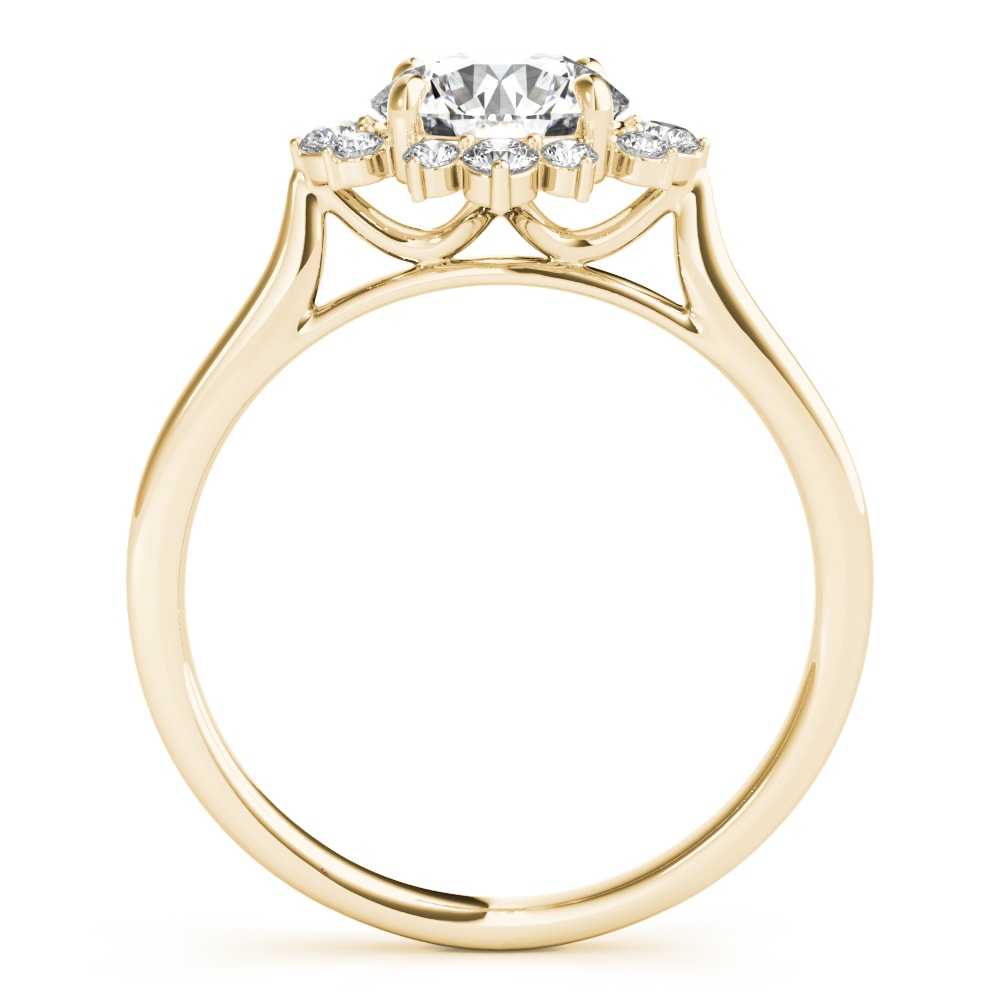 14K Yellow Gold 1 1/5 ct tw Halo Diamond Engagement Ring
