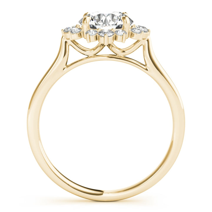 14K Yellow Gold 1 1/5 ct tw Halo Diamond Engagement Ring