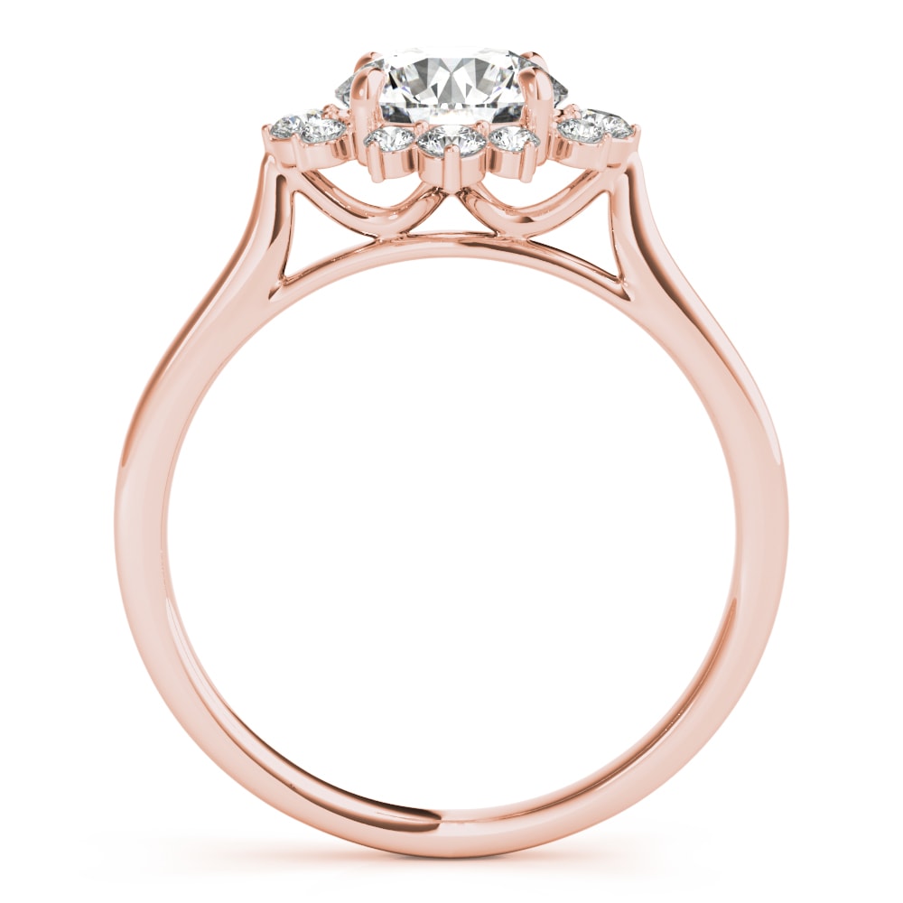 18K Rose Gold 1 1/5 ct tw Halo Diamond Engagement Ring