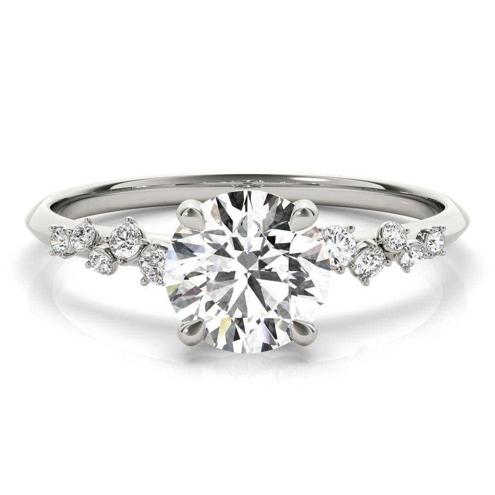 14K White Gold 1 CT Round Diamond Engagement Ring