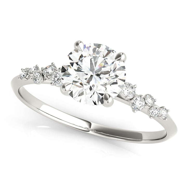 14K White Gold 1 CT Round Diamond Engagement Ring