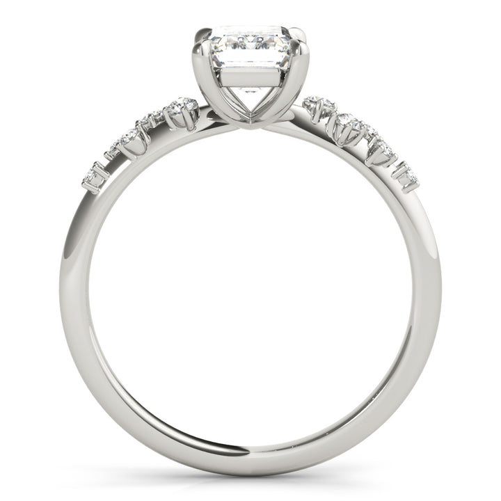 Platinum Emerald Diamond Fashion Engagement Ring