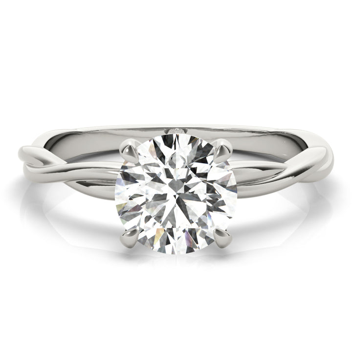 14K White Gold 1 CT Round Diamond Engagement Ring