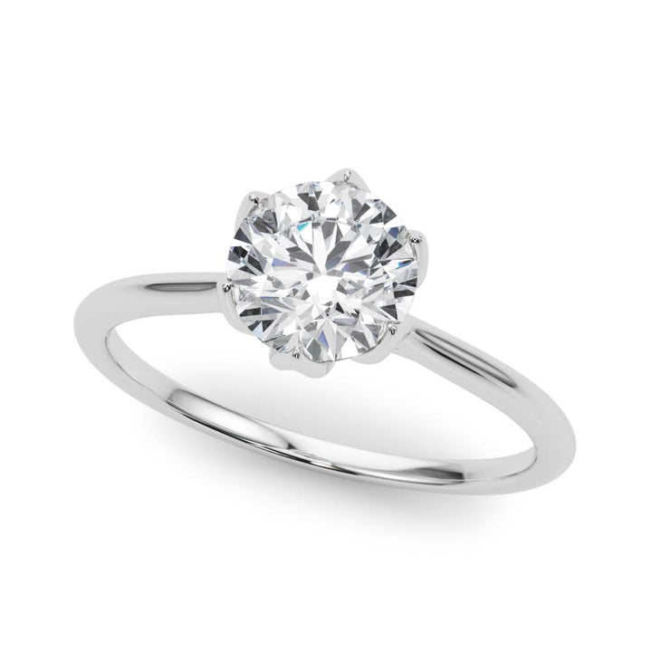 1ct Diamond 18K White Gold Solitaire Engagement Ring