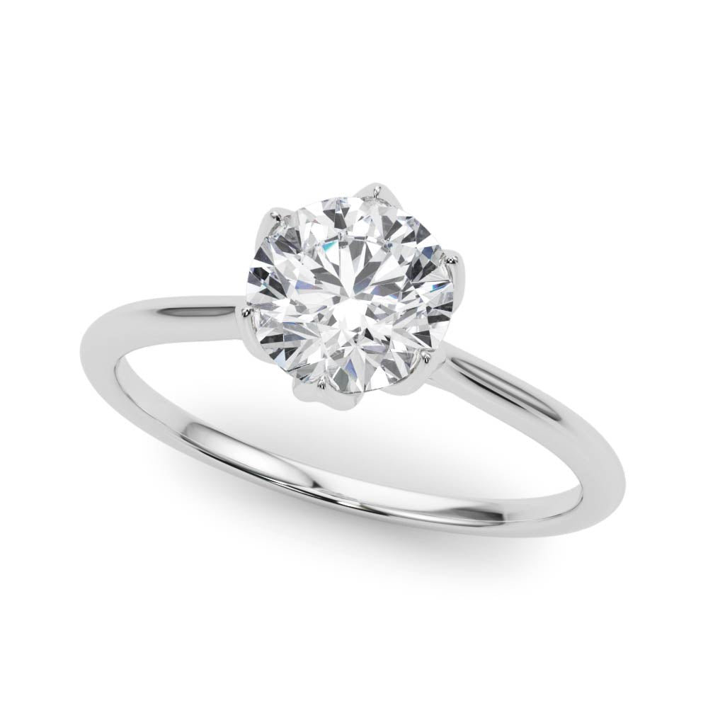 1ct Diamond 18K White Gold Solitaire Engagement Ring