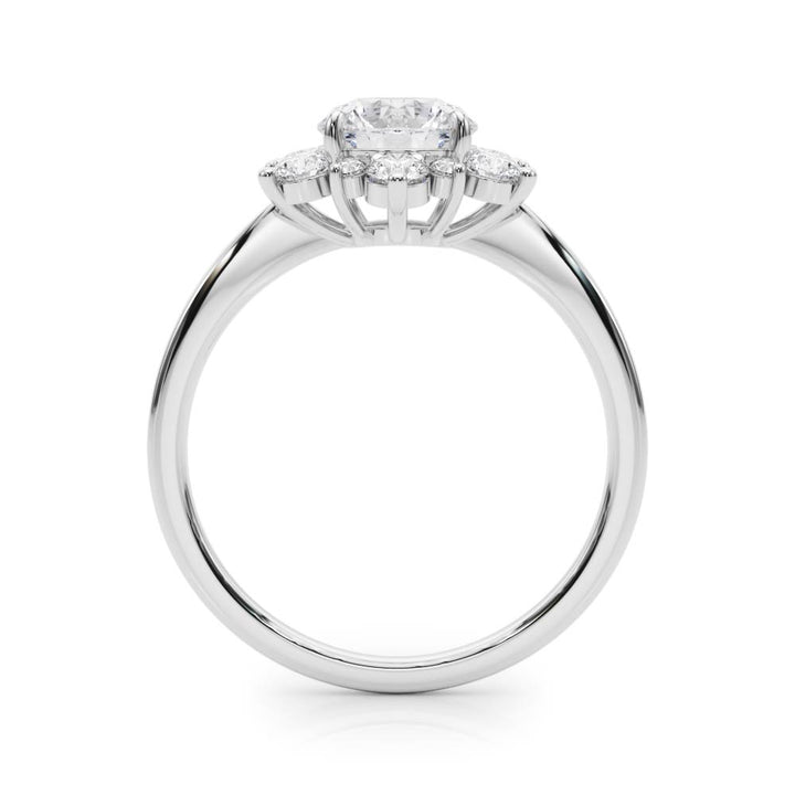 14K White Gold 1.5 ctw Round Diamond Halo Ring
