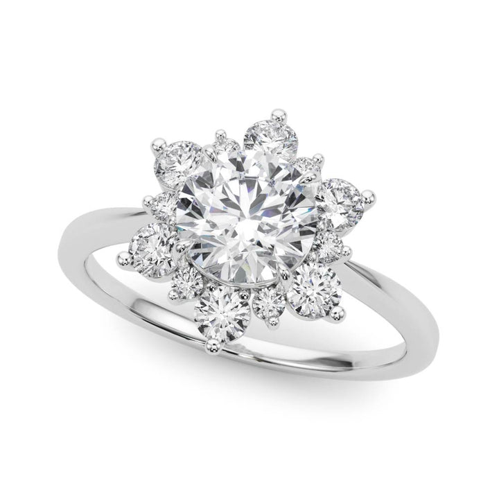 14K White Gold 1.5 ctw Round Diamond Halo Ring