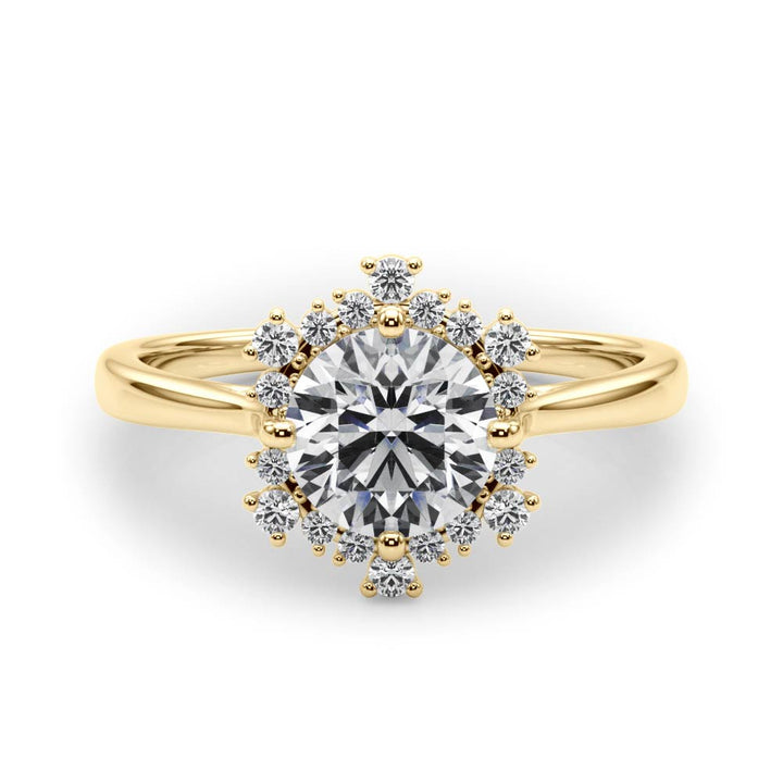 18K Yellow Gold 1 1/6 ct tw Halo Diamond Engagement Ring