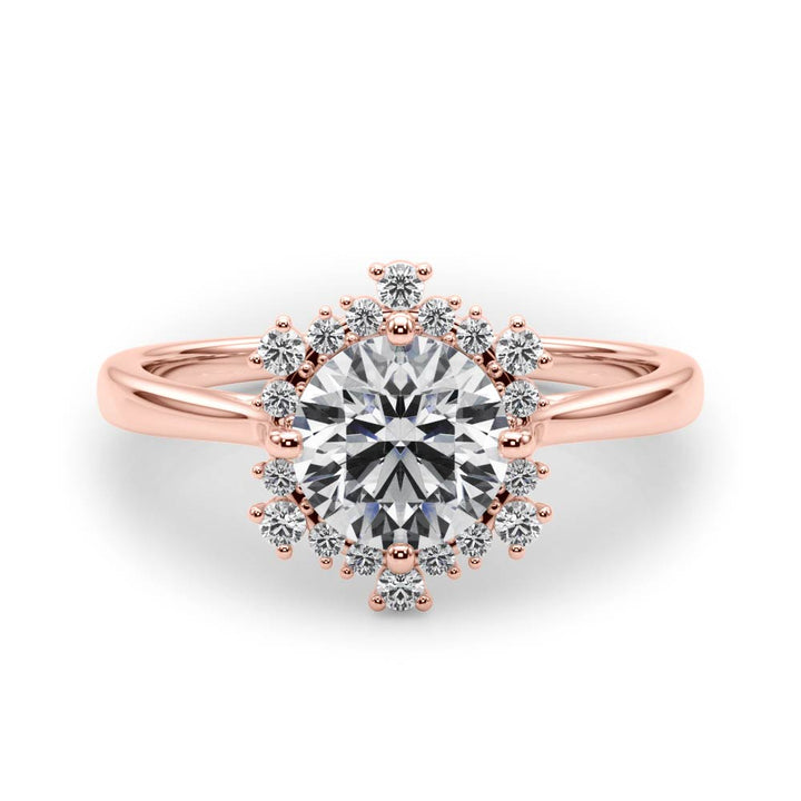 14K Rose Gold 1 1/6 ct tw Halo Diamond Engagement Ring