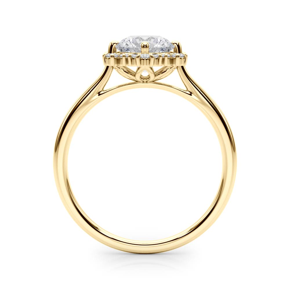 18K Yellow Gold 1 1/6 ct tw Halo Diamond Engagement Ring