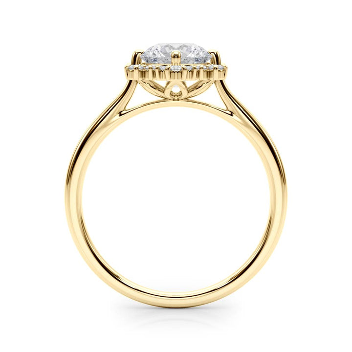 18K Yellow Gold 1 1/6 ct tw Halo Diamond Engagement Ring