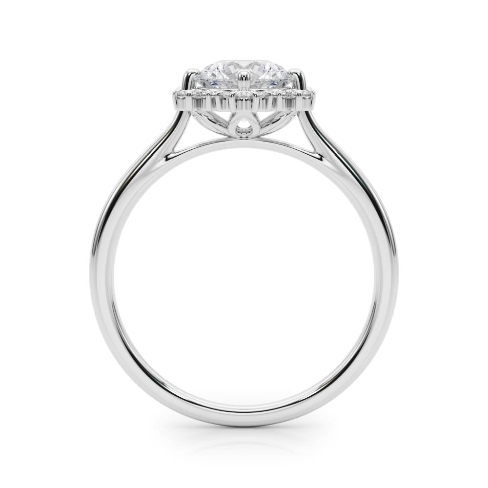Platinum 1 CT Diamond Halo Engagement Ring