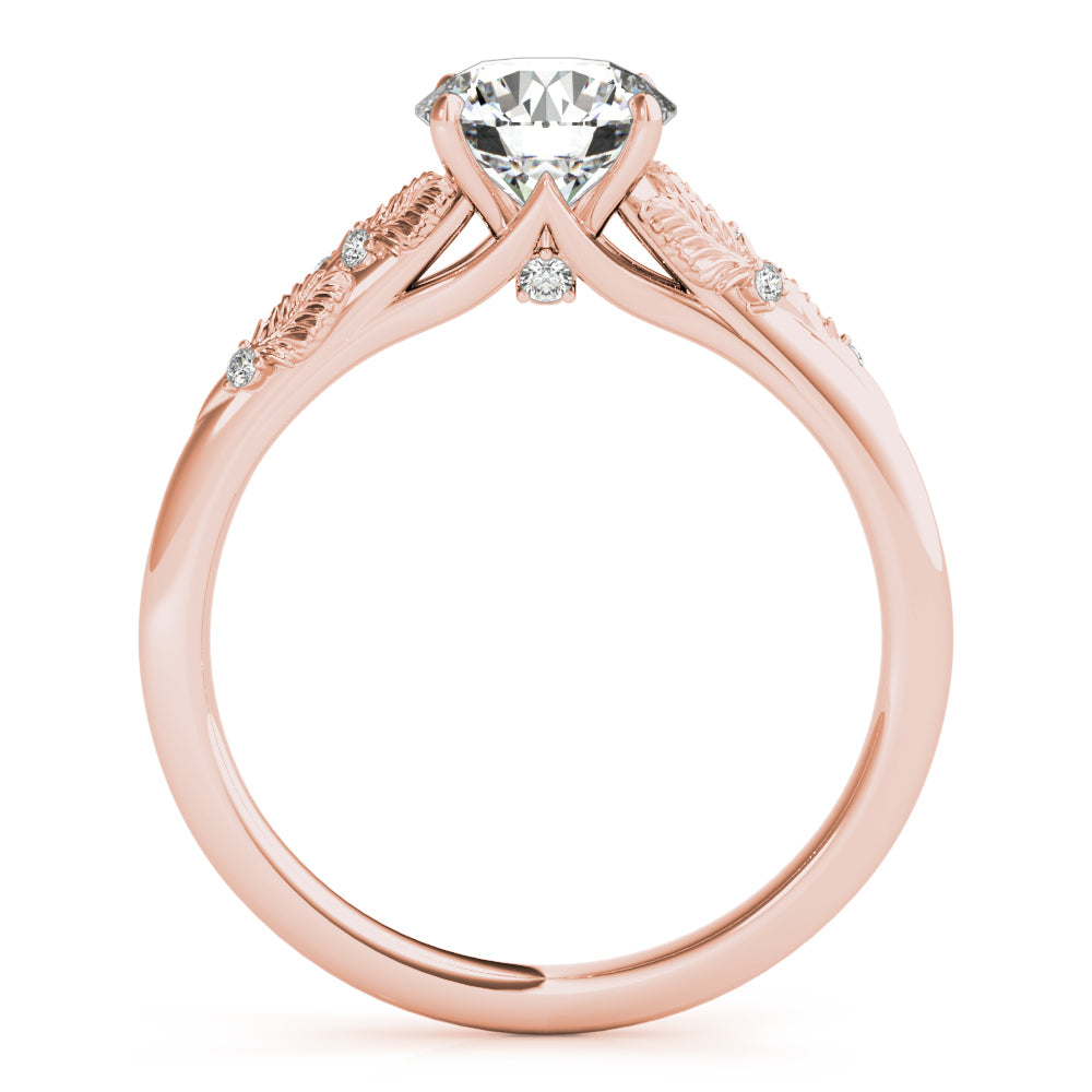 18K Rose Gold 1 ct Round Diamond Solitaire Ring