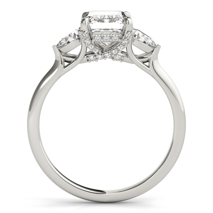 18K White Gold 1.5 CT Emerald Diamond Engagement Ring