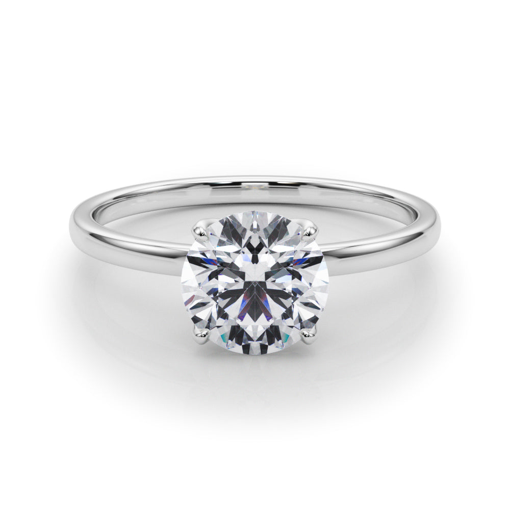 1 CT Platinum Round Diamond Engagement Ring