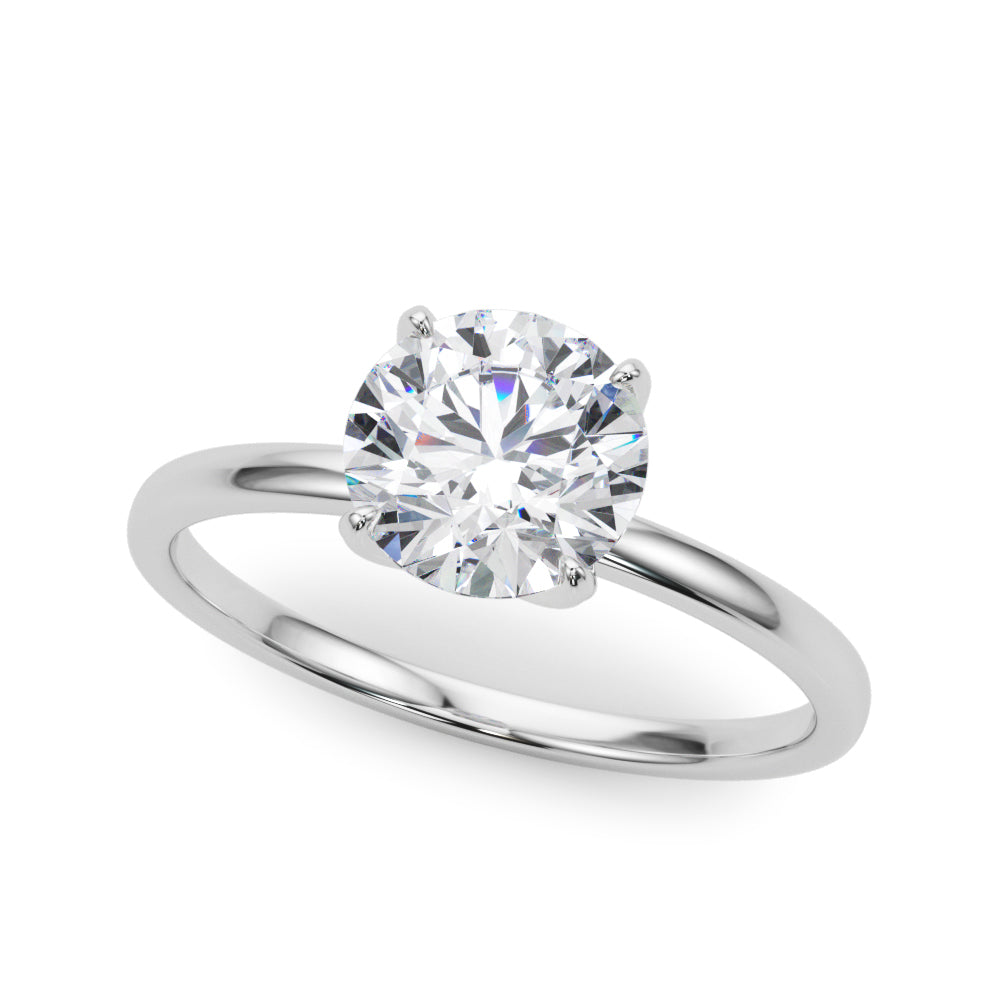14K White Gold 1 CT Round Diamond Engagement Ring