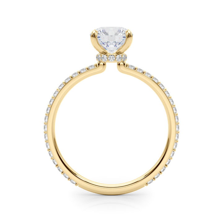 18K Yellow Gold 1.33ctw Round Diamond Halo Ring