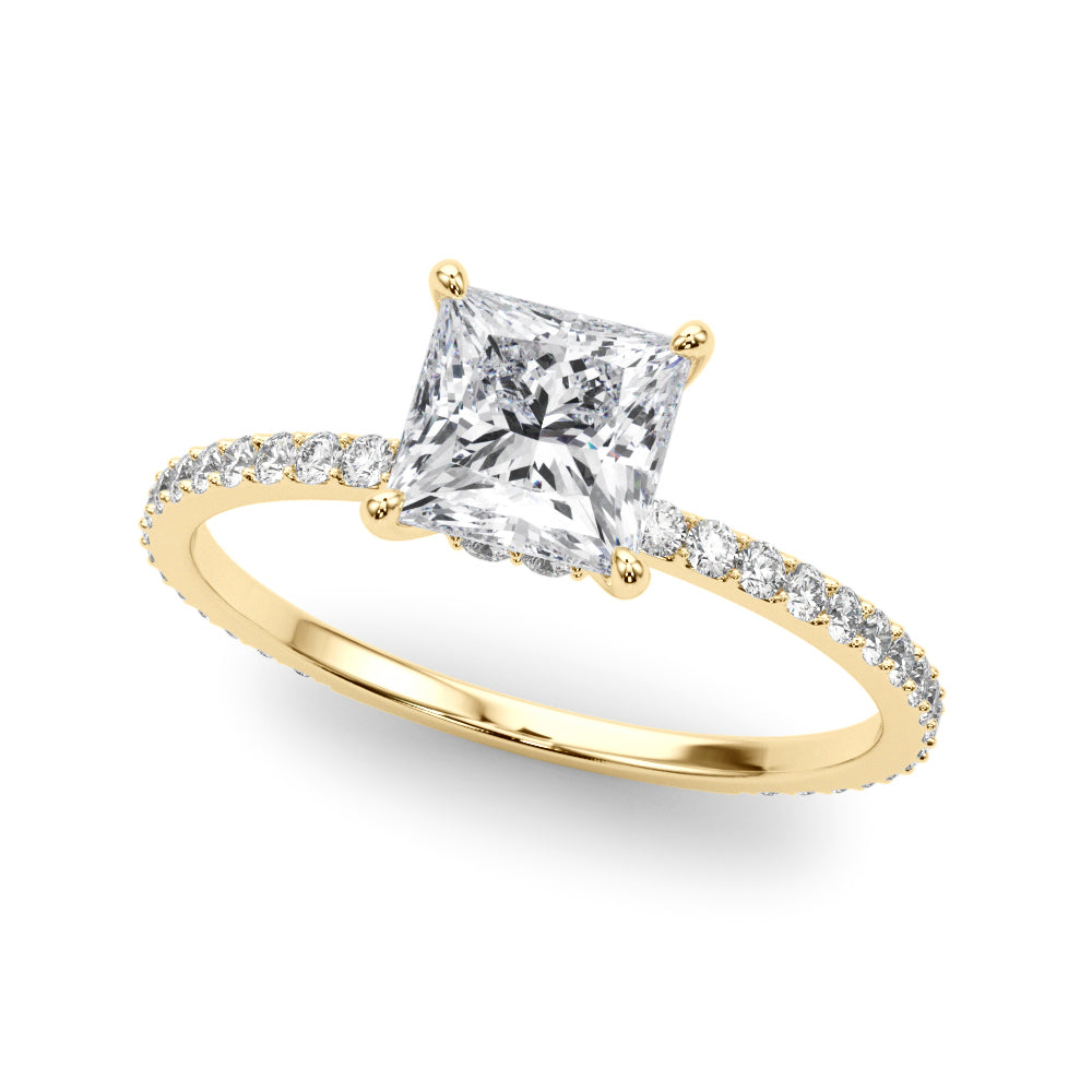 18K Yellow Gold 1 CT Diamond Halo Engagement Ring