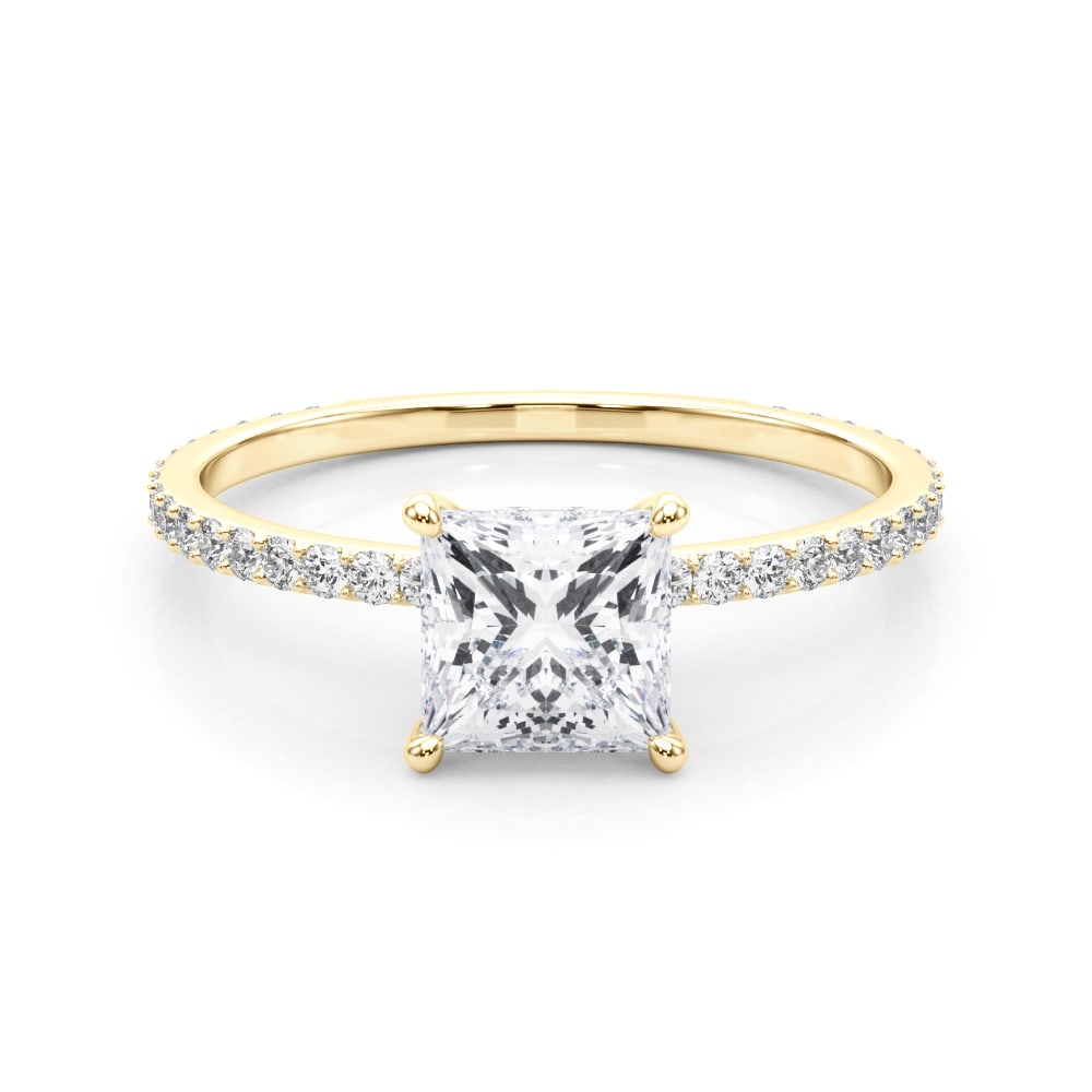 18K Yellow Gold 1 ct tw Halo Diamond Engagement Ring