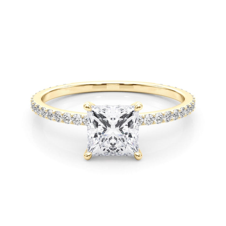 18K Yellow Gold 1 ct tw Halo Diamond Engagement Ring