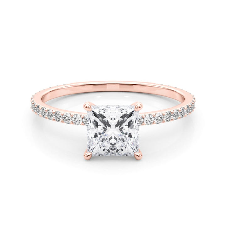 14K Rose Gold 1 ct tw Halo Diamond Engagement Ring