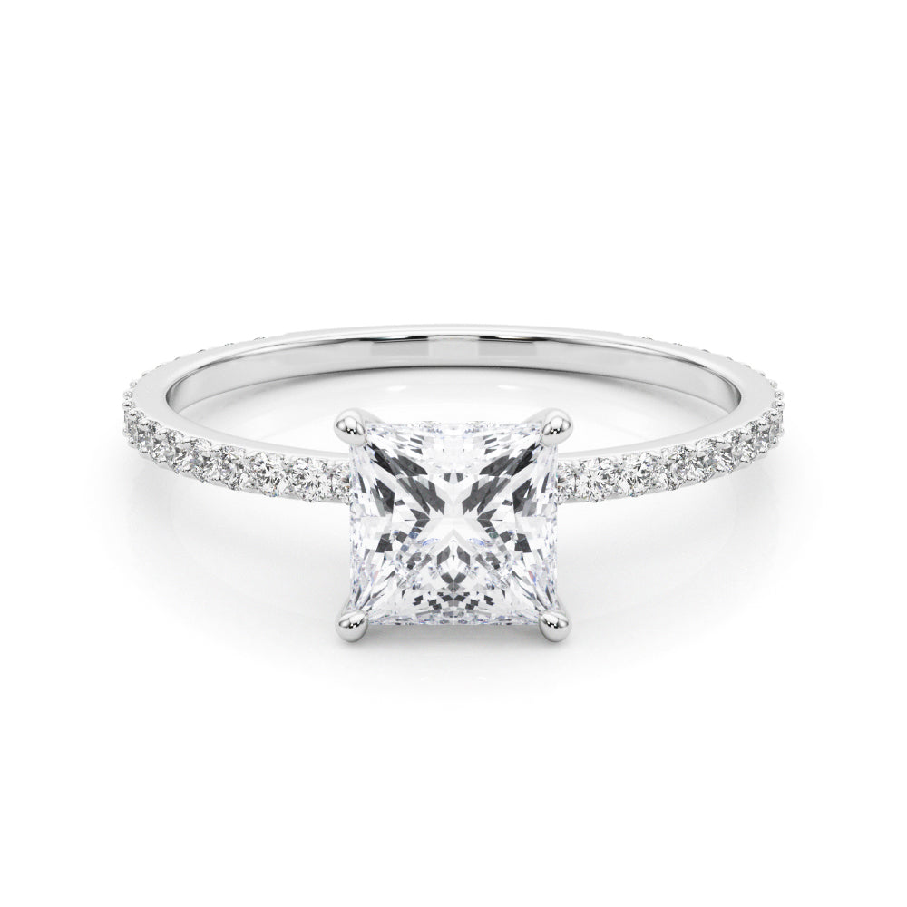 Platinum 1 CT Diamond Halo Engagement Ring