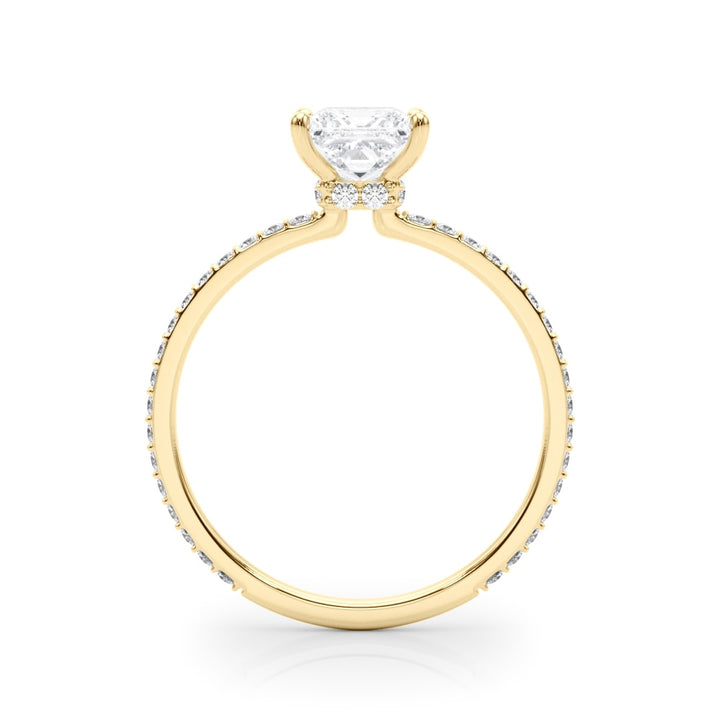 18K Yellow Gold 1 ct tw Halo Diamond Engagement Ring