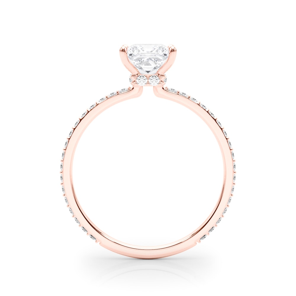 14K Rose Gold 1 ct tw Halo Diamond Engagement Ring