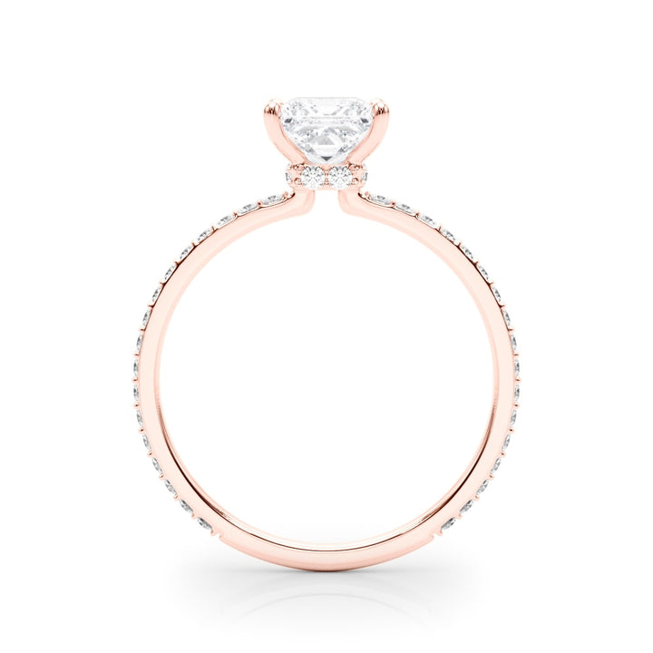 14K Rose Gold 1 ct tw Halo Diamond Engagement Ring